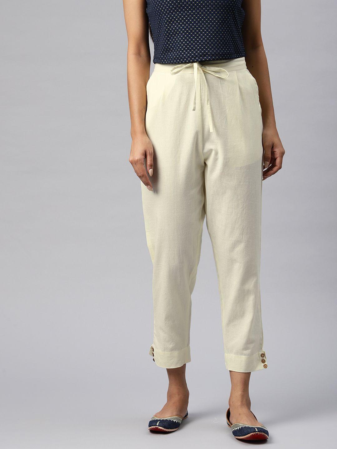 readiprint fashions tapered fit high-rise pleated ethnic trousers