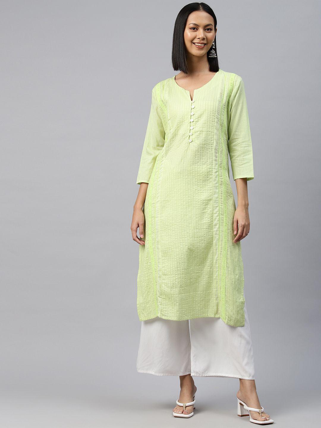 readiprint fashions thread work pure cotton kurta