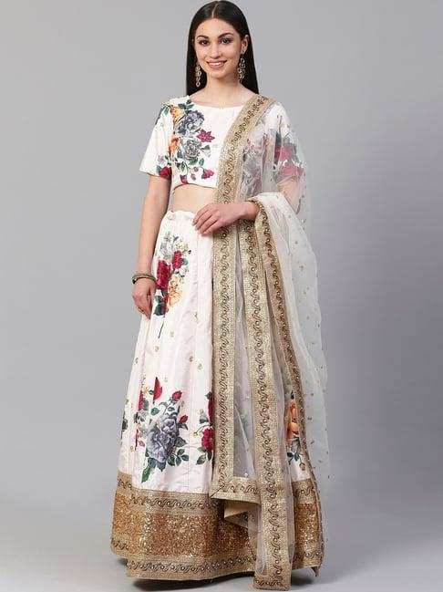 readiprint fashions white embellished semi stitched lehenga choli set with dupatta