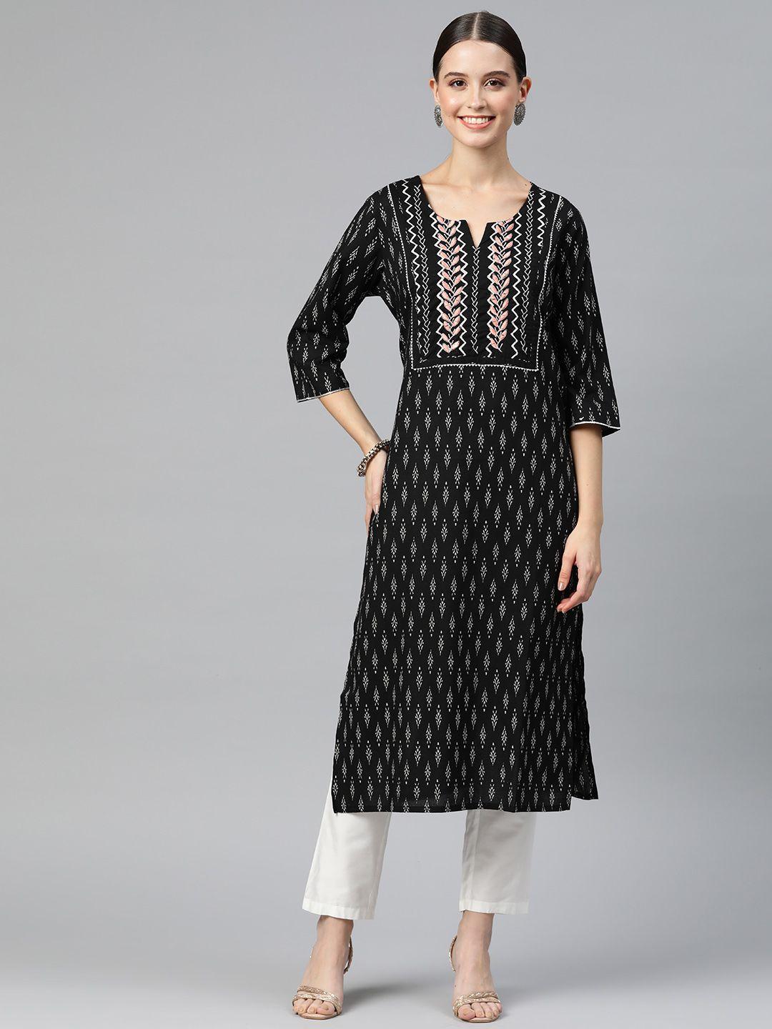 readiprint fashions women ethnic motifs printed thread work kurta