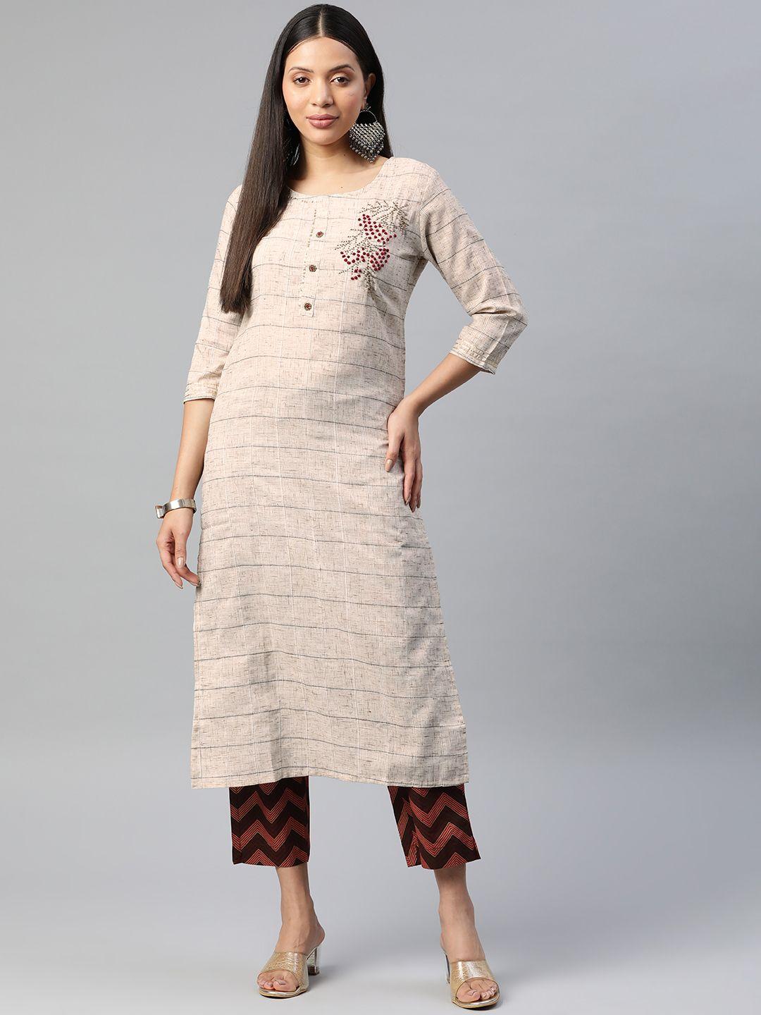 readiprint fashions women floral  kurti with palazzos