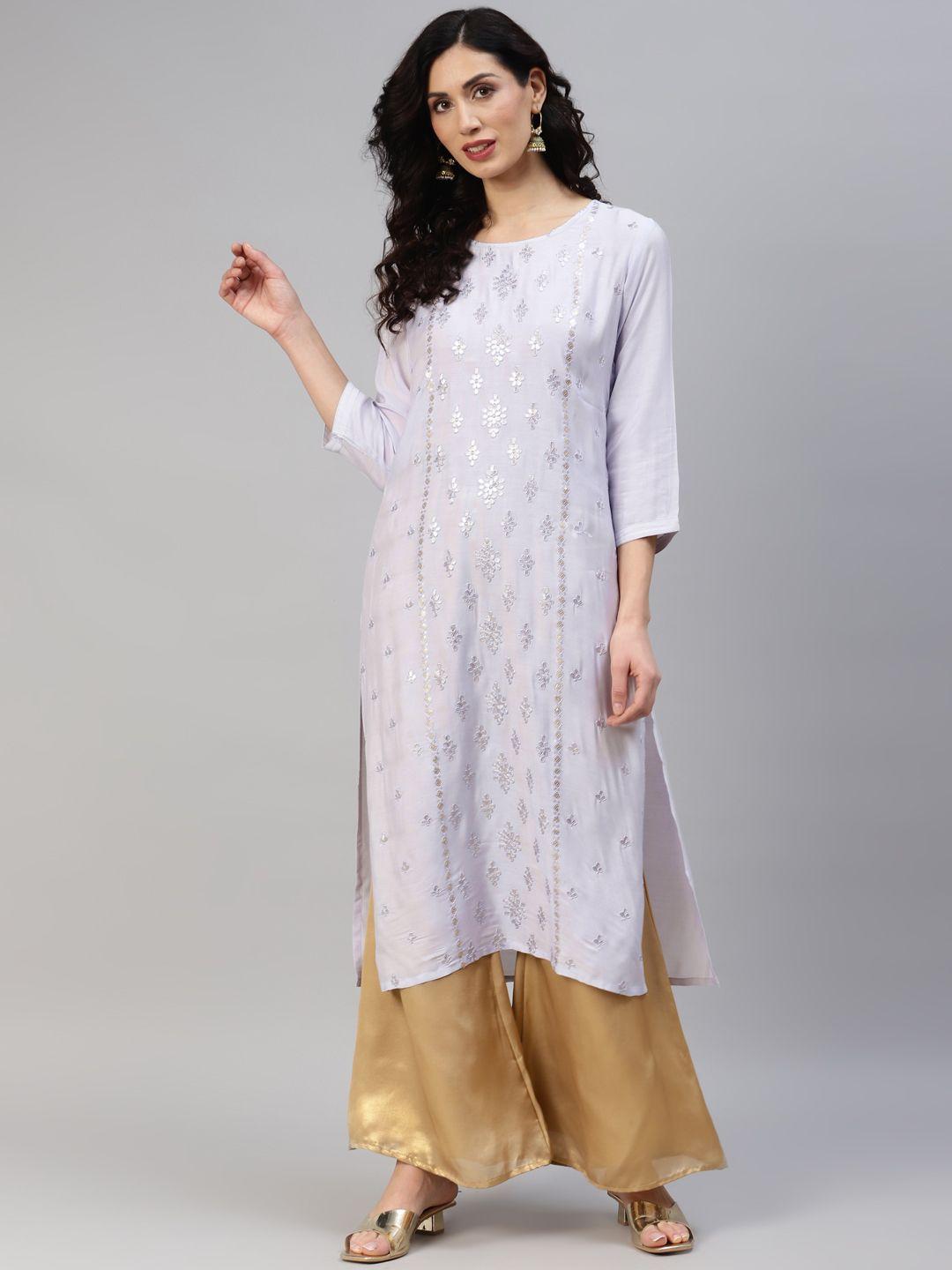 readiprint fashions women floral embroidered floral kurta