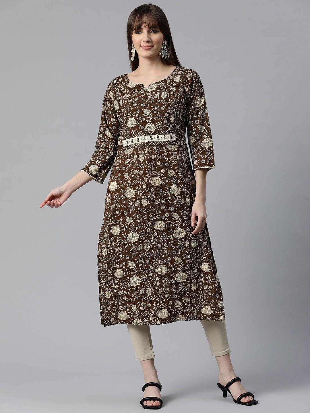 readiprint fashions women floral printed cotton kurta