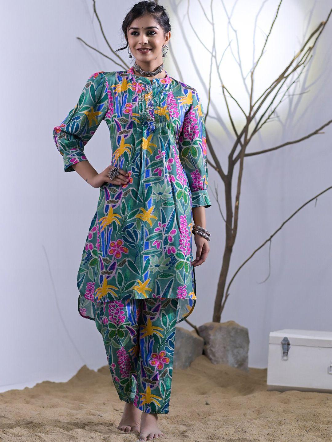 readiprint fashions women floral printed kurta with trouser