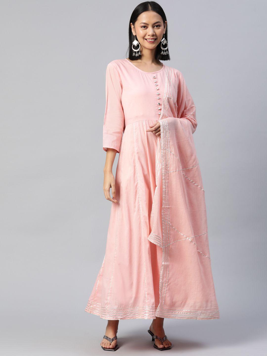 readiprint fashions women gotta patti anarkali kurta with dupatta