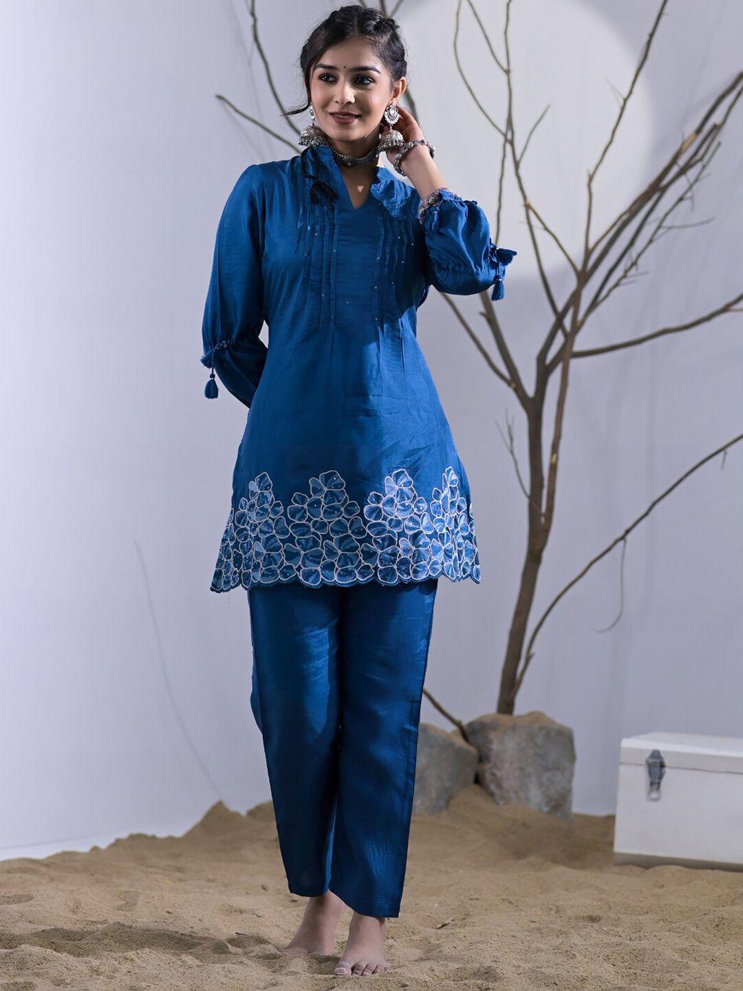 readiprint fashions women silk tunic with trousers