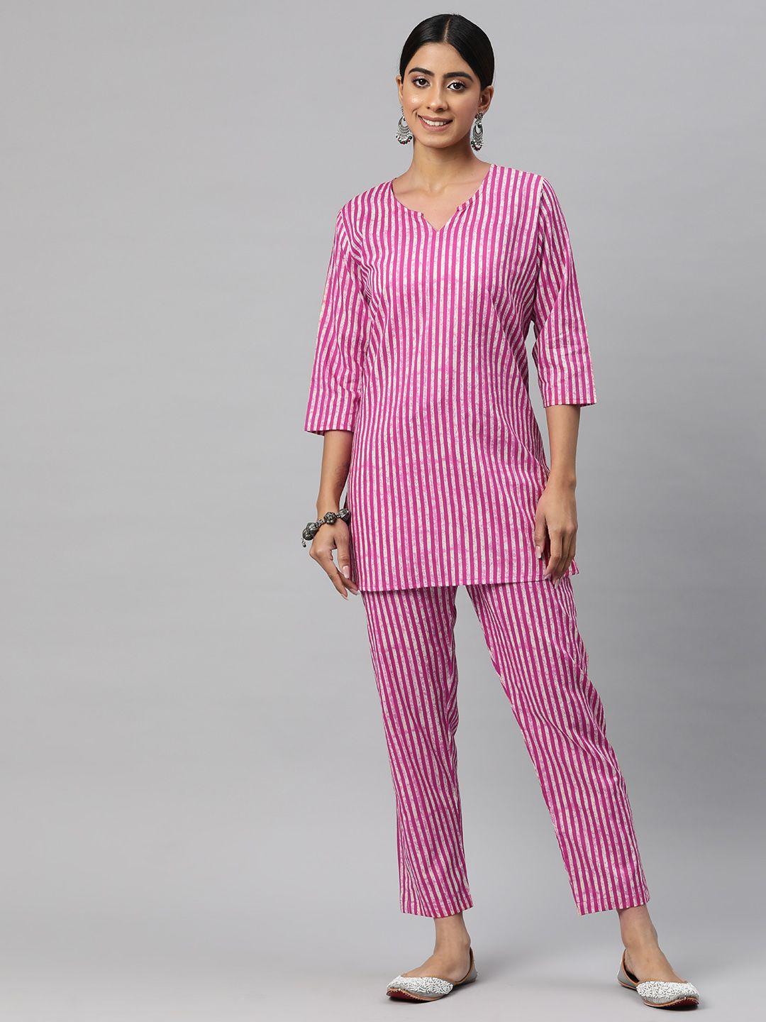 readiprint fashions women striped ethnic co-ords