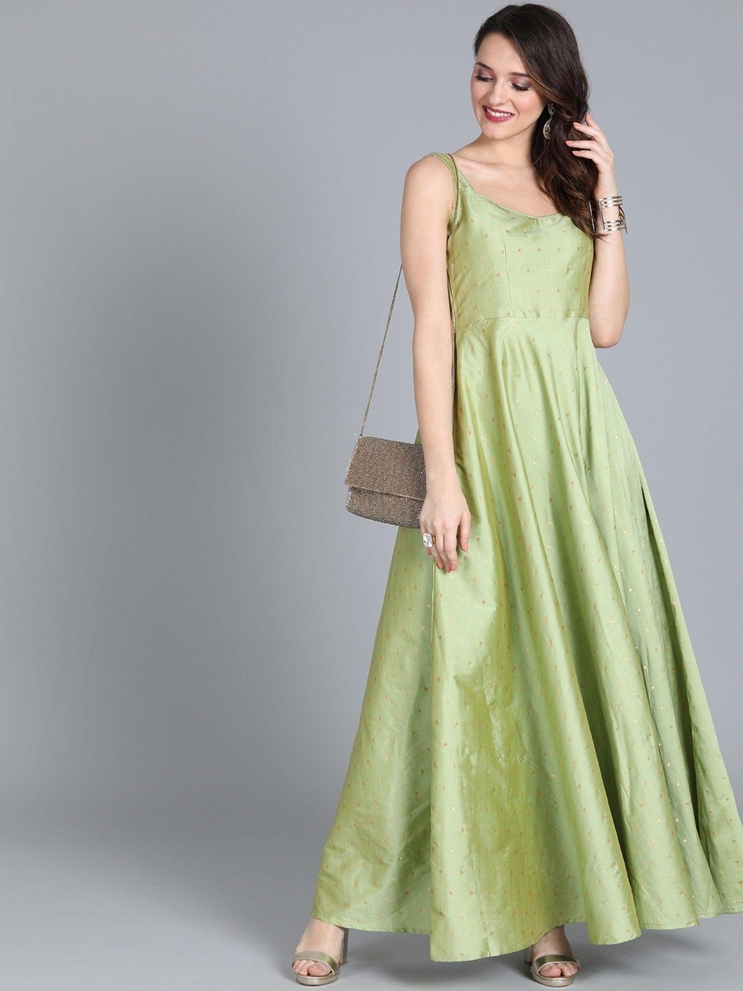 ready to wear pista green taffeta gown