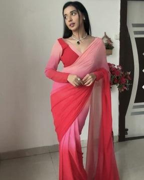 ready-to-wear saree with ombre prints & one-minute draping printed saree
