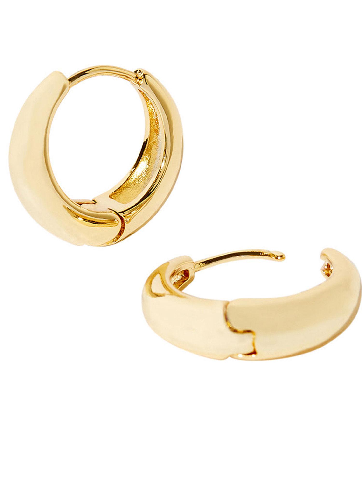 real gold plated z basic chunky small hoop for women