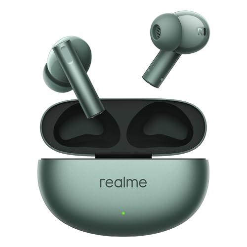 realme buds air 6 tws earbuds with 12.4 mm deep bass driver, 40 hours play time, fast charge,50 db anc,lhdc 5.0, 55 ms low latency, ip55 dust & water resistant, bluetooth v5.3 (forrest green)