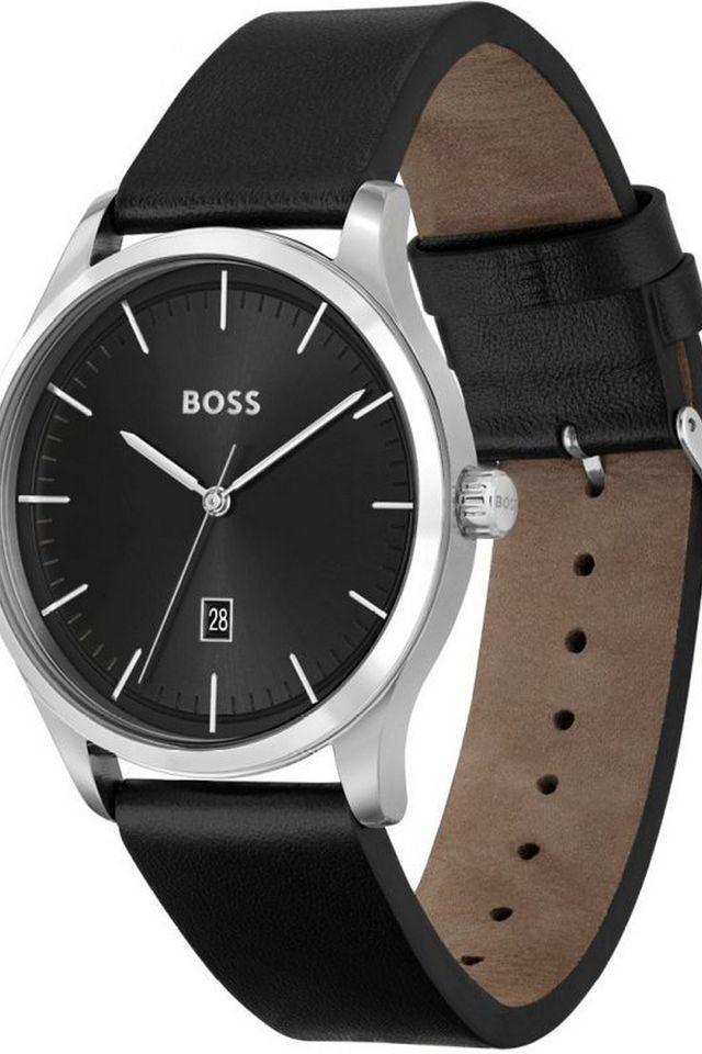 reason black dial leather analog watch for men - 1513981