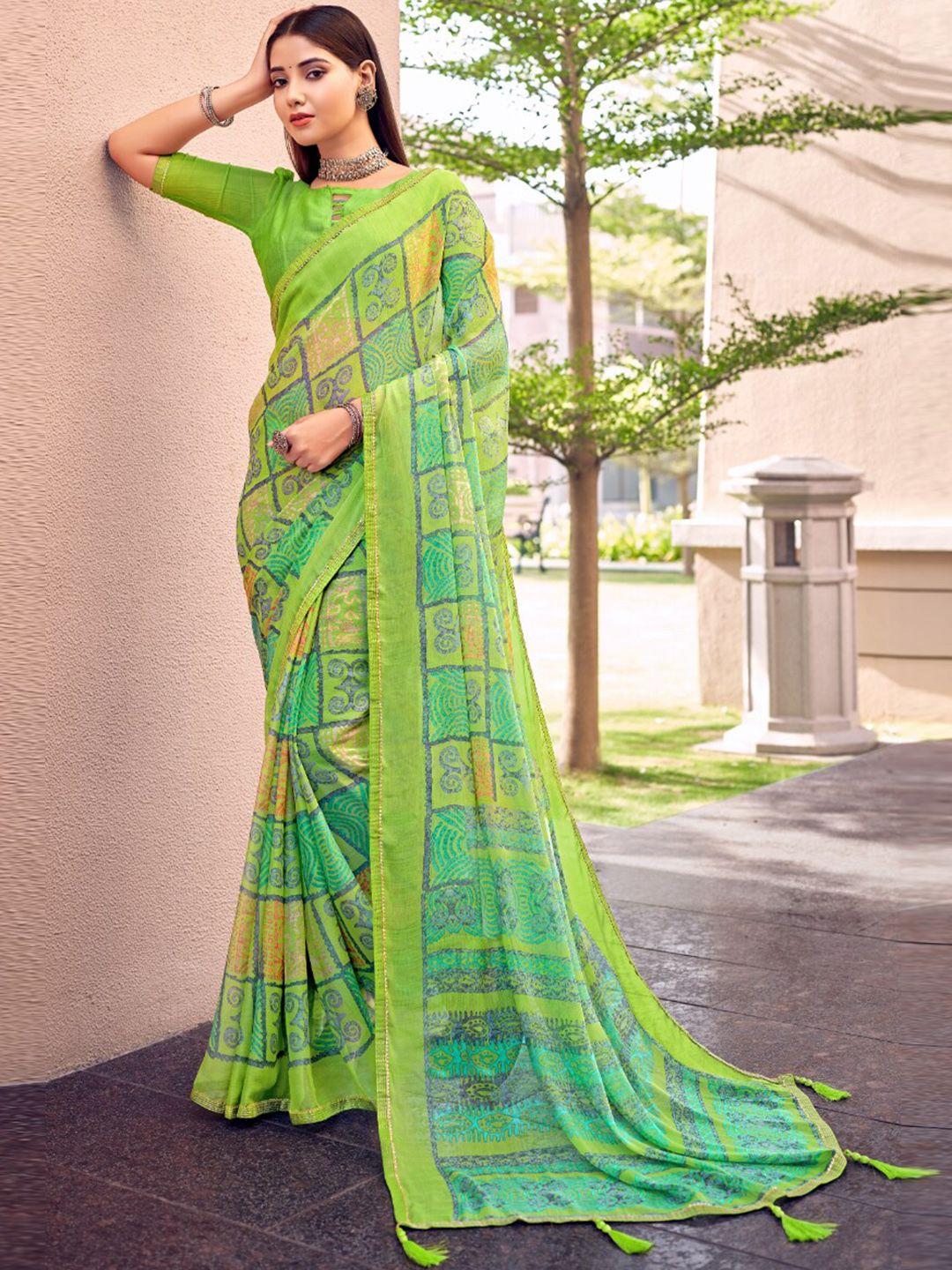 reboot fashions abstract printed embellished maheshwari pure chiffon saree