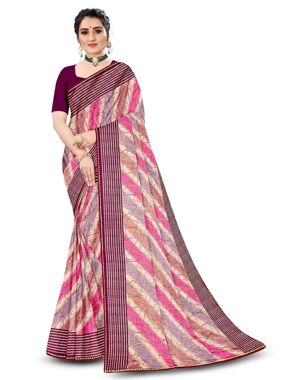 reboot fashions abstract printed gotta patti leheriya saree