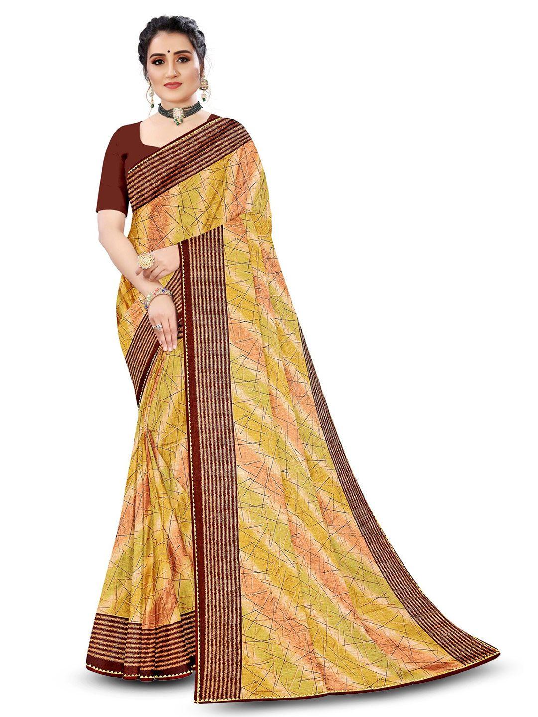 reboot fashions abstract printed gotta patti leheriya saree