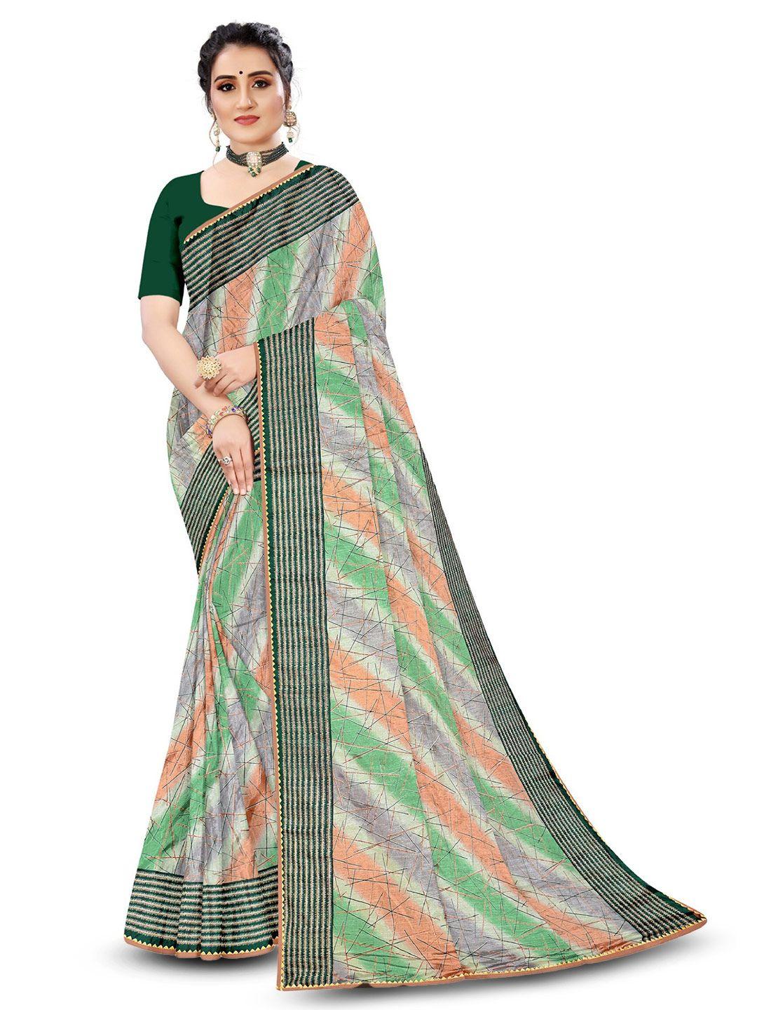 reboot fashions abstract printed gotta patti leheriya saree