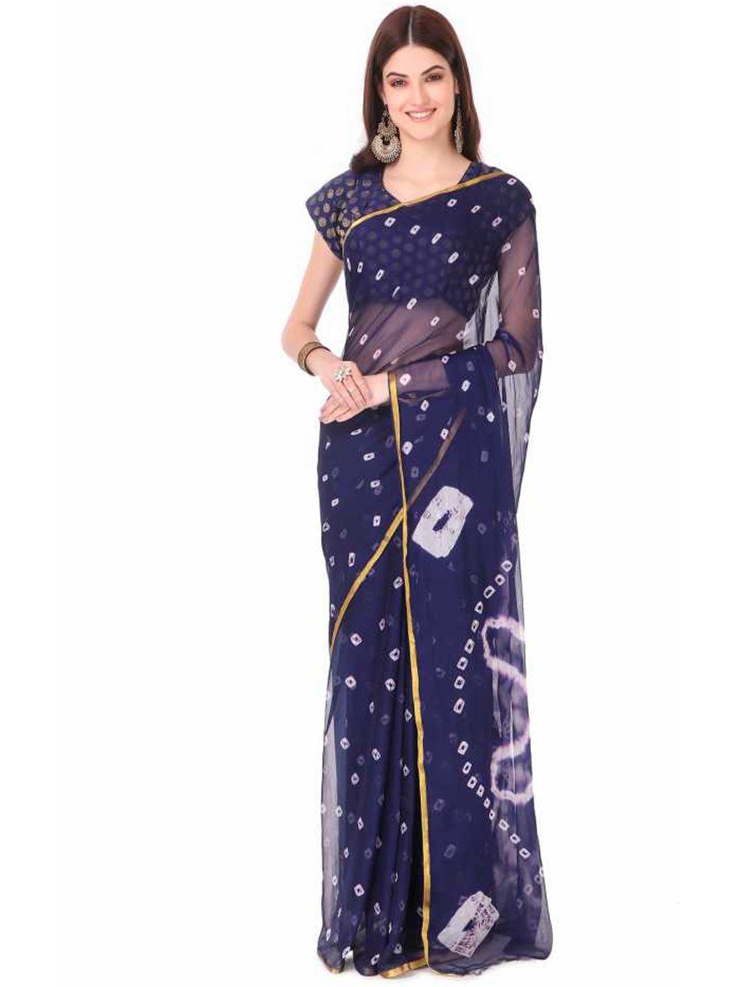 reboot fashions bandhani zari pure chiffon bandhani saree