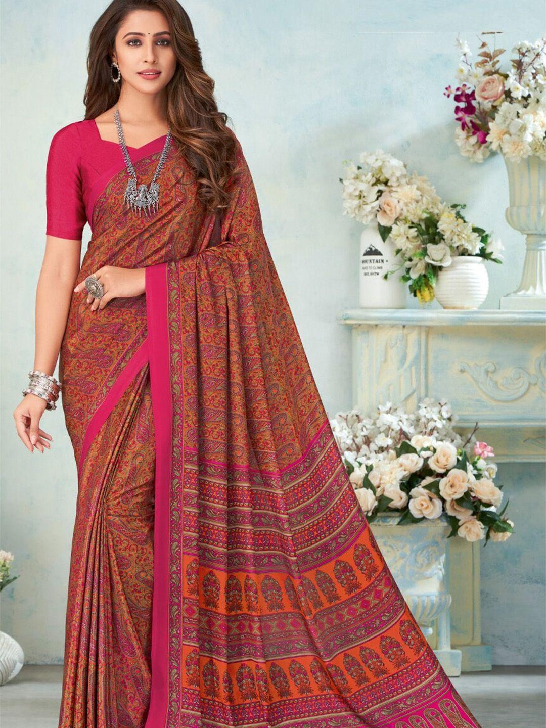 reboot fashions paisley printed khadi saree