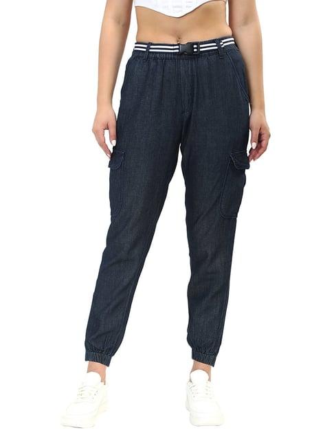 recap blue relaxed fit high rise joggers