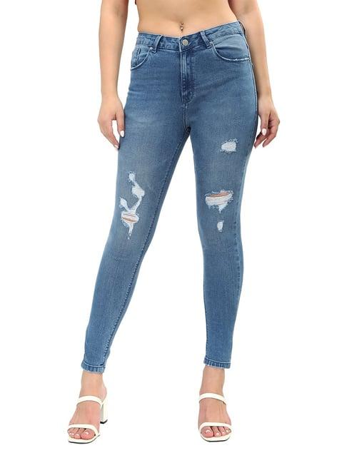 recap blue skinny fit high rise jeans