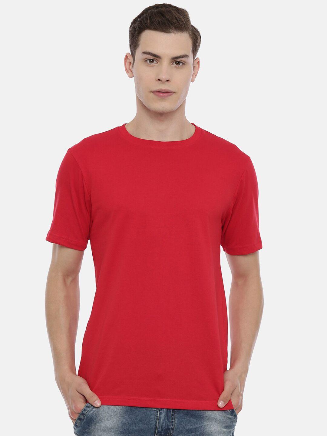 recast men red pure cotton t-shirt