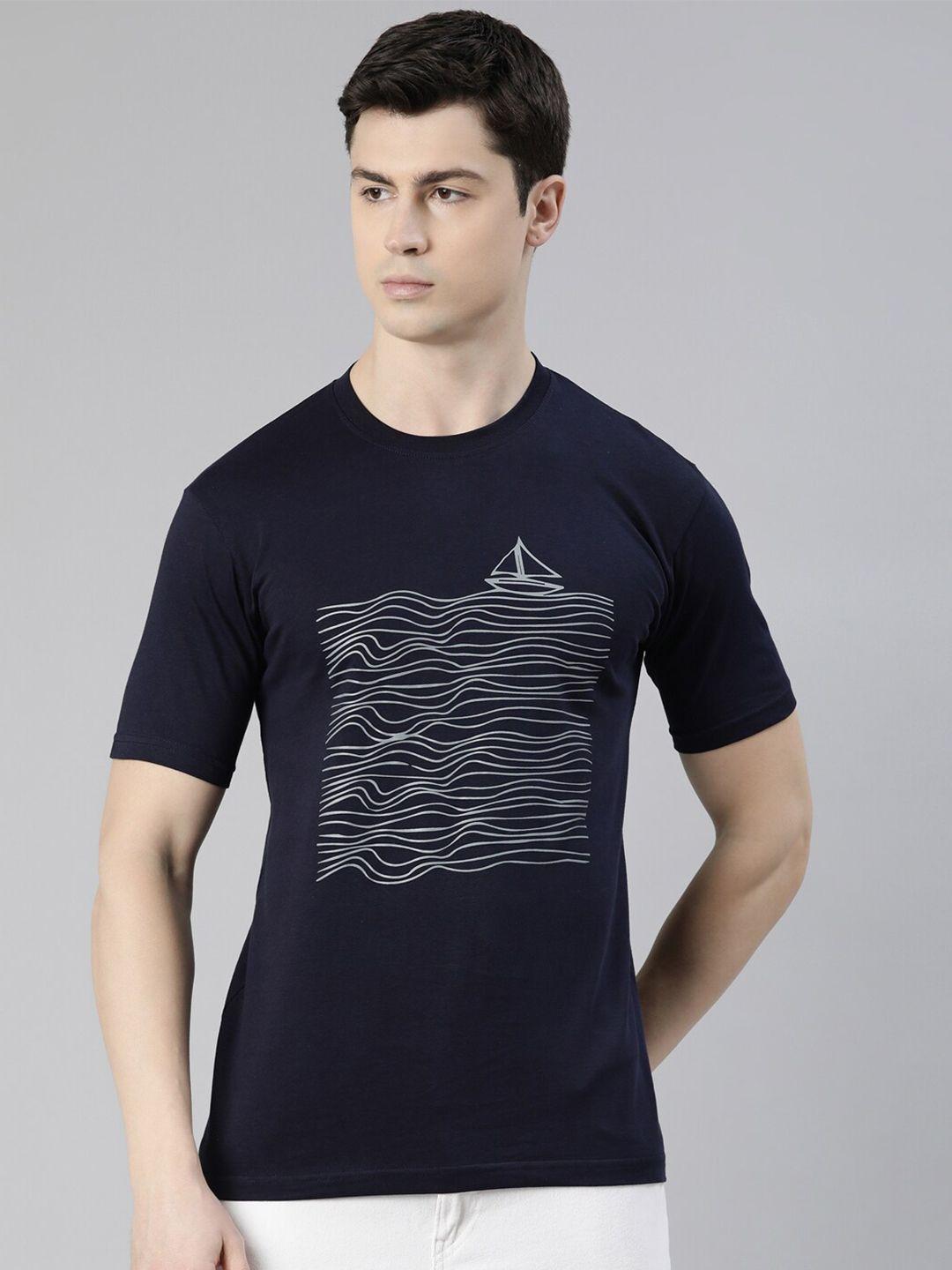 recast bio finish nautical printed pure cotton t-shirt