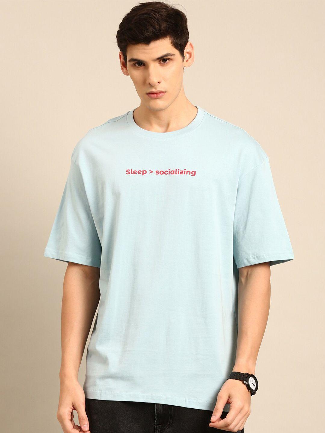 recast bio finish typography printed pure cotton oversized t-shirt