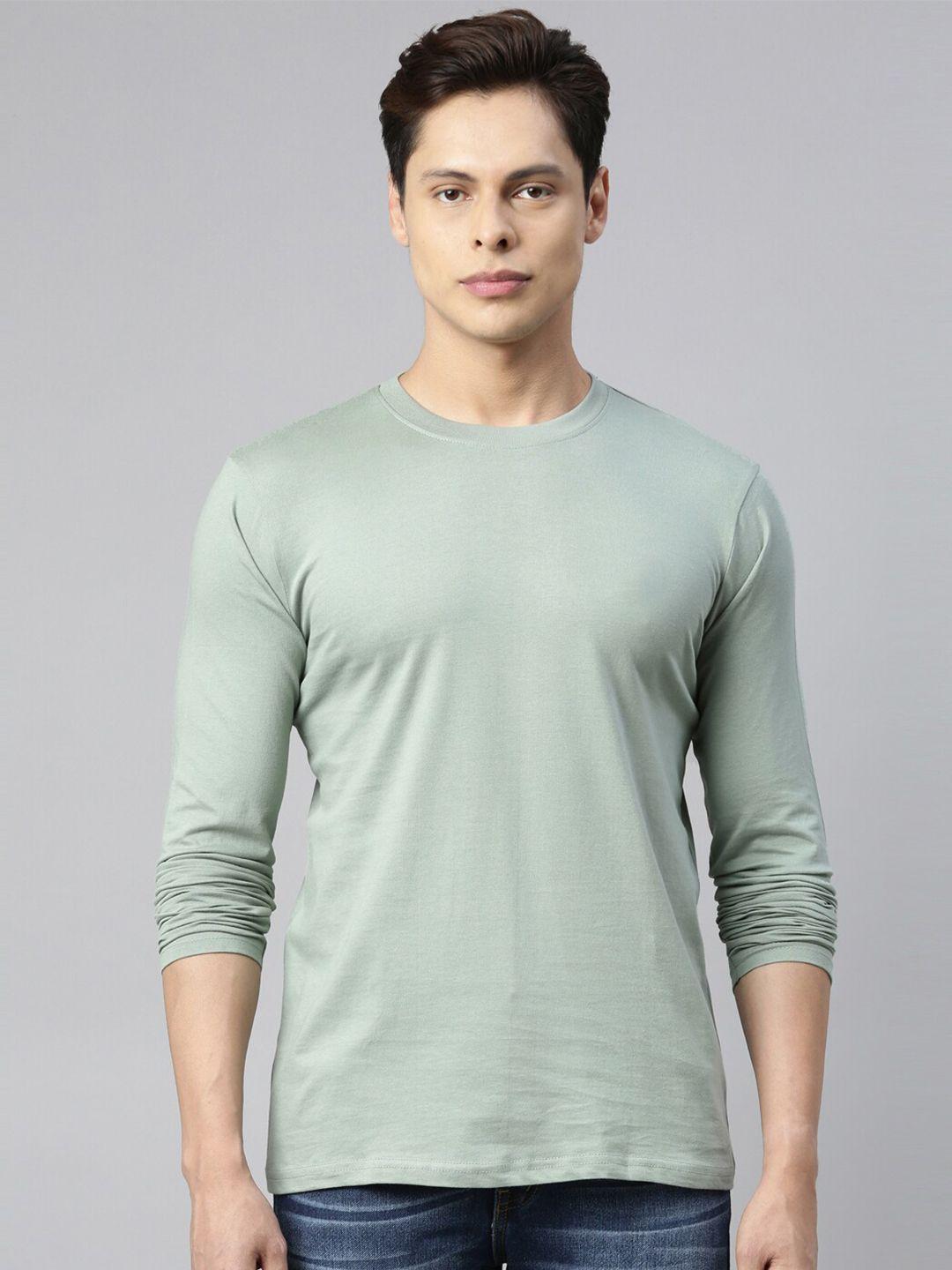 recast men green pure cotton full sleeves t-shirt