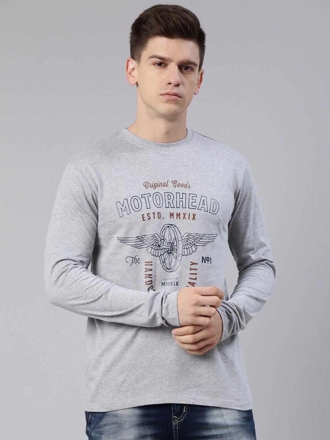 recast men grey typography printed bio finish cotton t-shirt