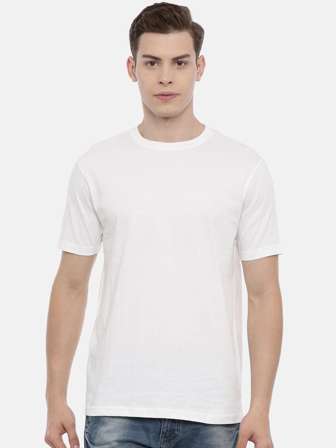 recast men white pure cotton raw edge outdoor t-shirt