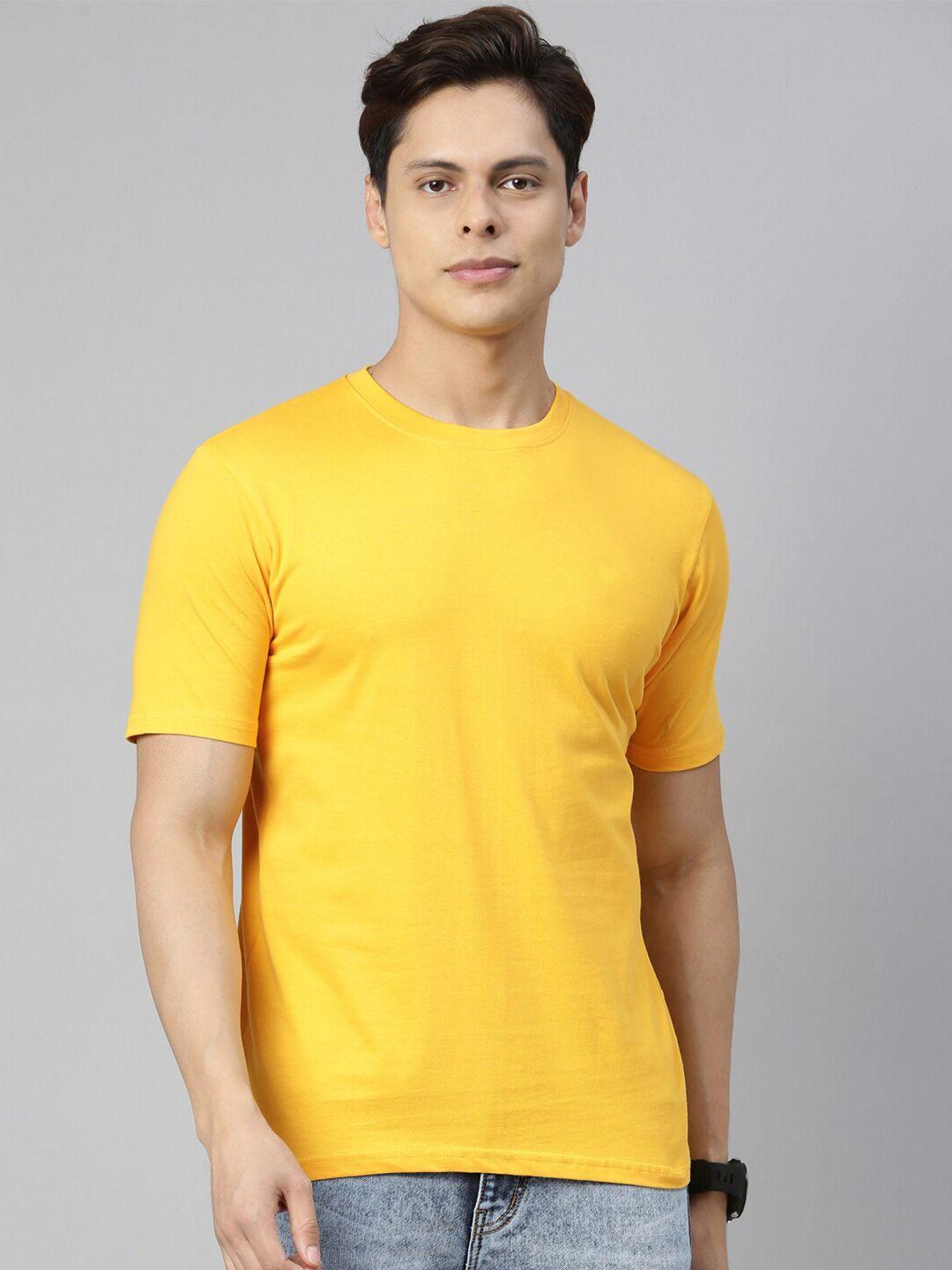 recast men yellow pure cotton applique outdoor t-shirt