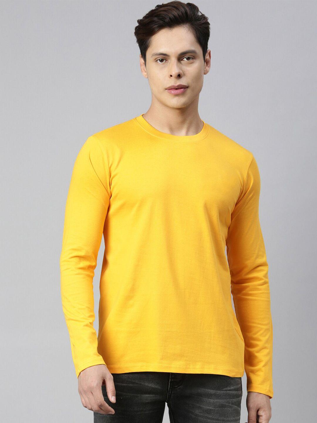 recast men yellow pure cotton t-shirt