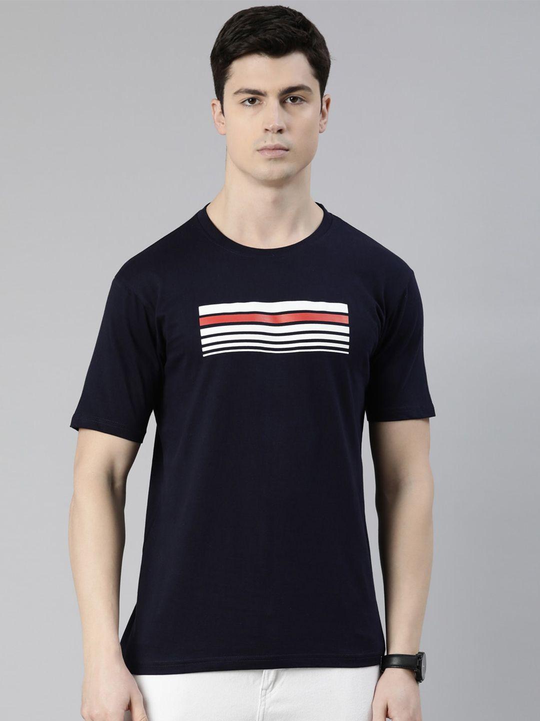 recast striped pure cotton bio finish t-shirt