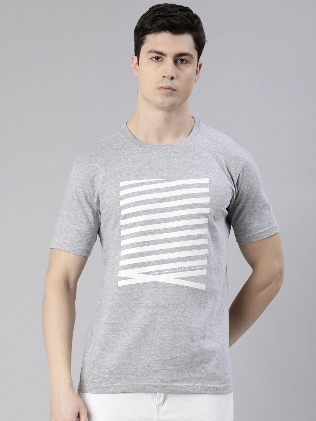 recast striped short sleeve bio finish cotton t-shirt