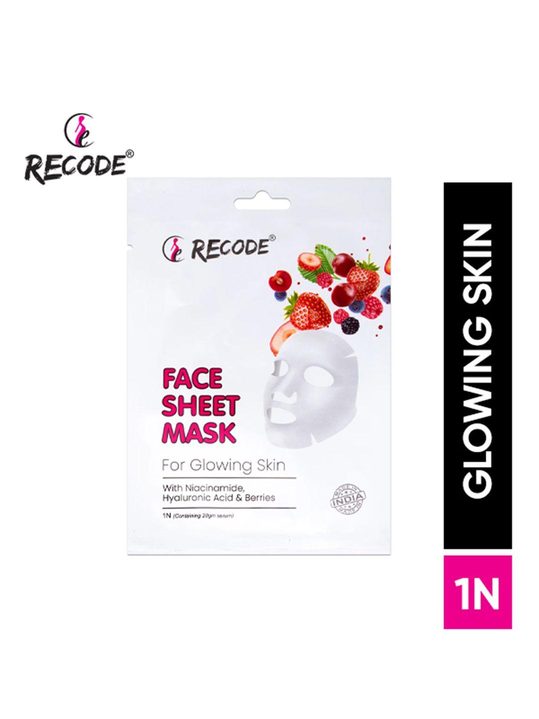 recode glowing skin face sheet mask 20gm