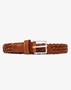 rectangular logo buckle belt