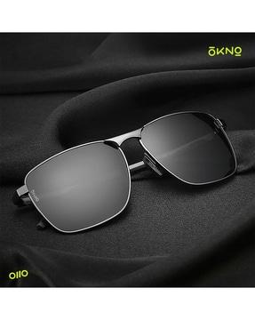 rectangular shaped metal frame sunglasses