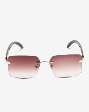 rectangular shaped metal frame sunglasses