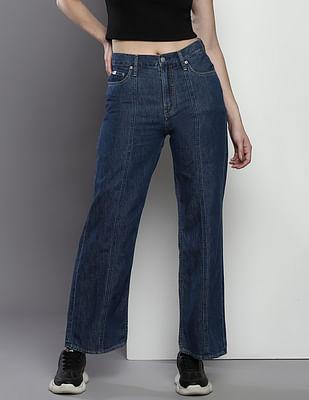 recycled cotton wide leg jeans