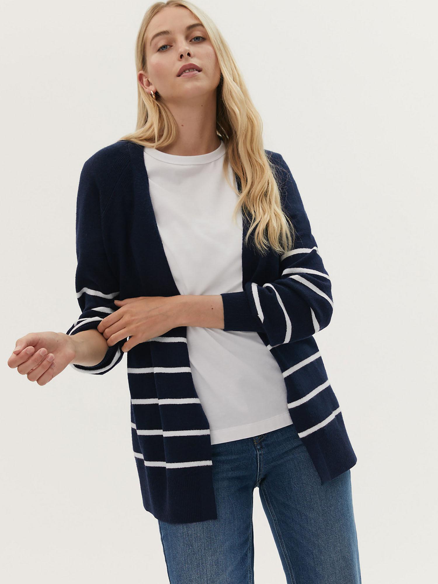 recycled blend striped relaxed navy blue cardigan (set of 2)