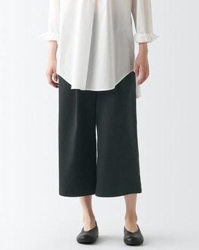 recycled polyester cropped wide pants