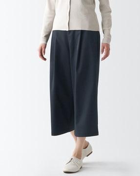 recycled polyester cropped wide pants