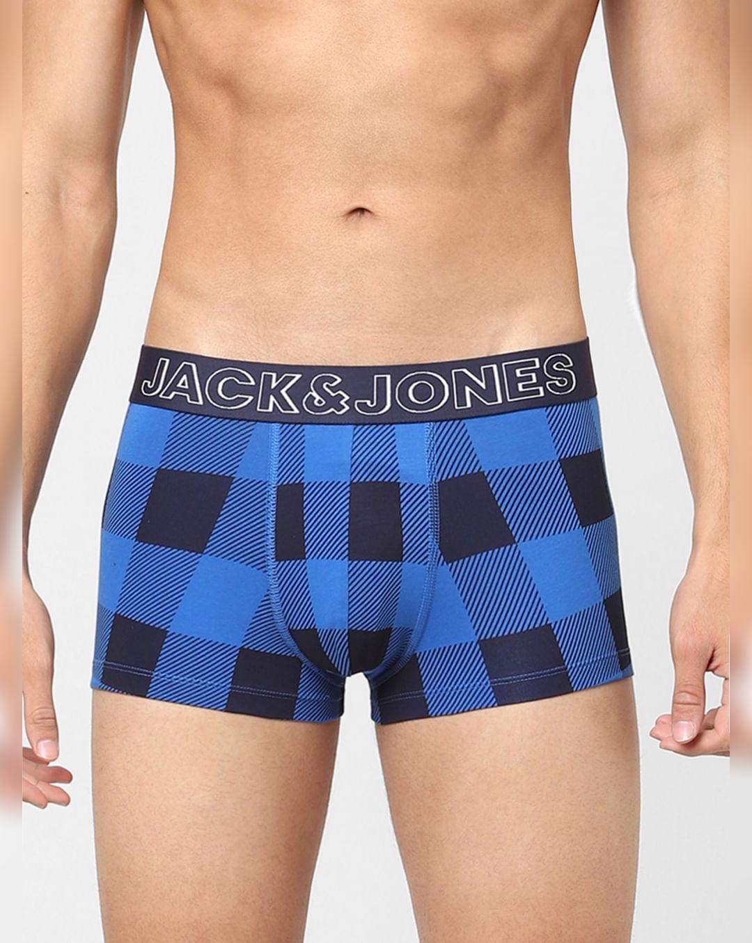red & blue check trunks - pack of 2