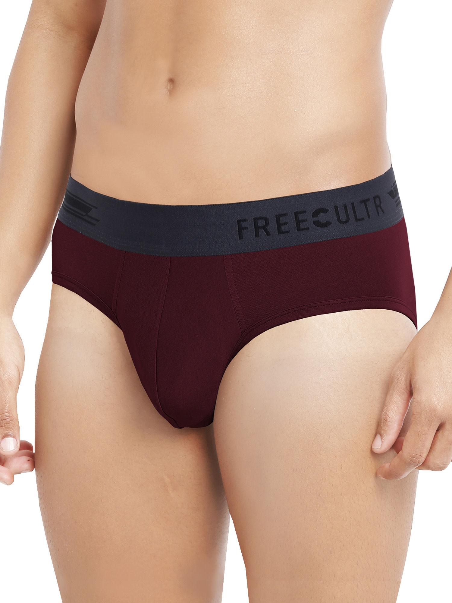 red anti-microbial air-soft micromodal solid brief