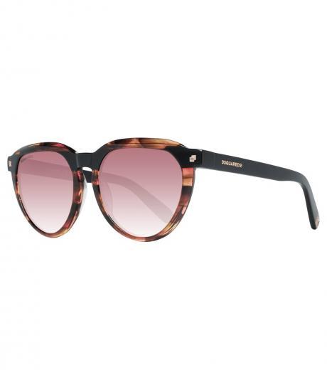 red brown oval sunglasses