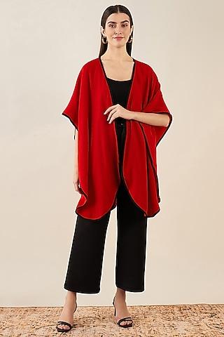 red cashmere cape