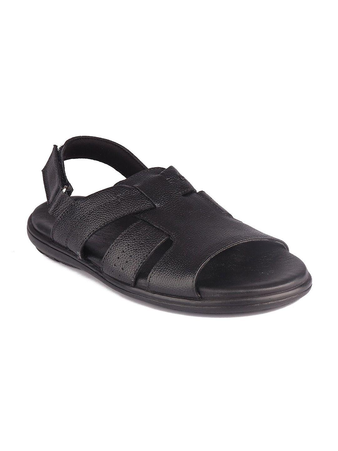 red chief men black leather fisherman sandals