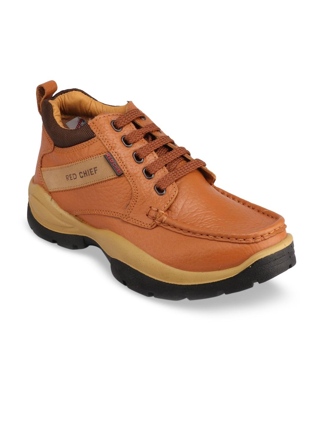 red chief men brown textured leather sneakers