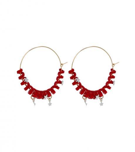 red coil hoop earrings