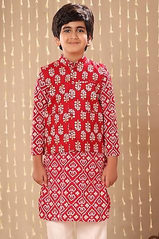 red-cotton-floral-hand-block-printed-nehru-jacket-for-boys